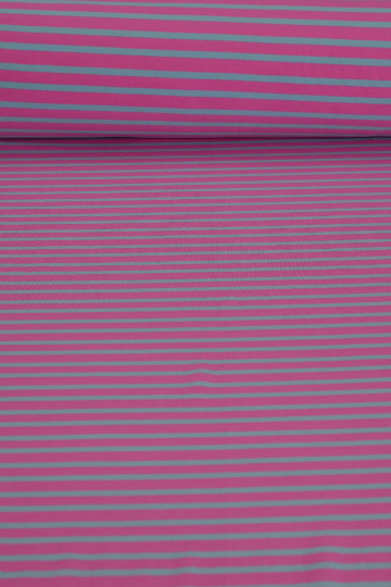 0,5m - Baumwolljersey - pink/grau - gestreift